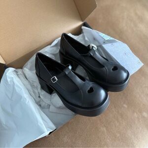 Dolls Kill Black Heart Cutout Platform Shoes